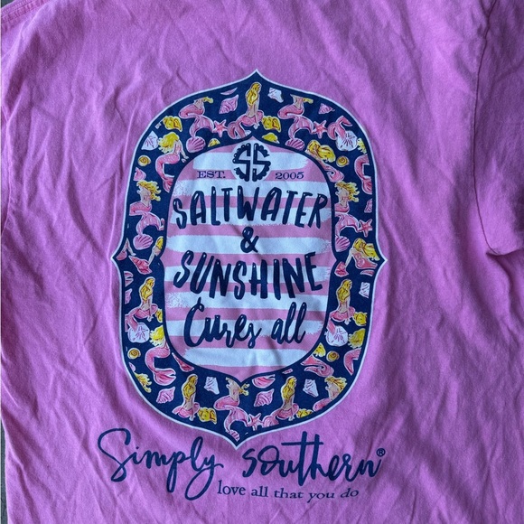 Simply Southern Pink Tee with Nautical Graphic - Picture 3 of 4
